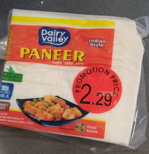 Dairy Valley Paneer Indian Style 250g £2.29 PMP