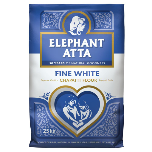 Elephant Atta Fine White Chappati Flour 25Kg £19.99