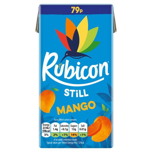 Rubicon Still Mango Drink 288ml 79p