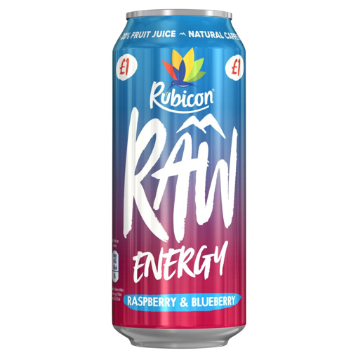 Rubicon Raw Energy Raspberry & Blueberry 500ml £1