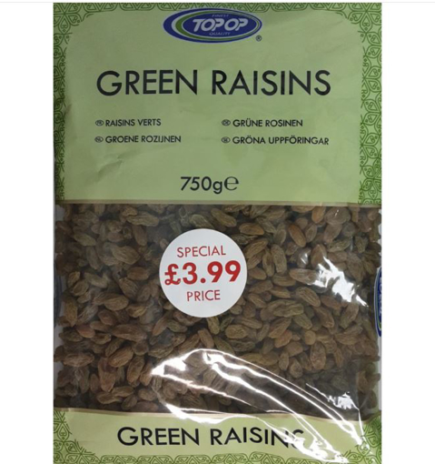 Top Op Green Raisins 750g RRP 3.99