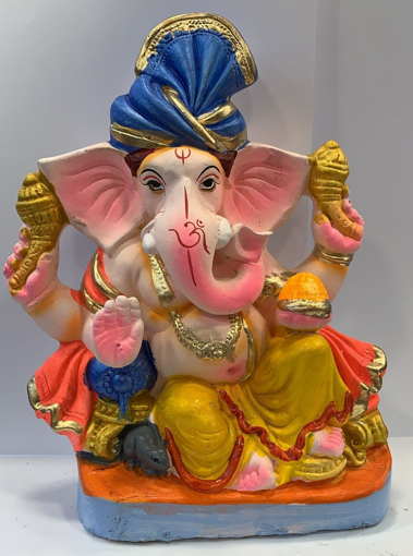 Picture of Lord Ganesh Idol with Blue Pagh