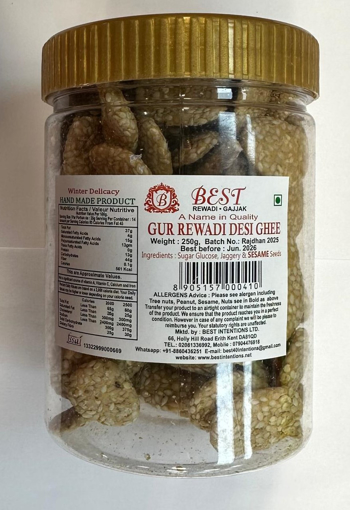 Best Gur Rewari Desi Ghee Jar 250gm